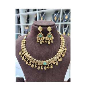 Hermoso collar de oro y plata para bodas y fiestas, collar de moda para exportación a precio de mayorista. - Product Image 3