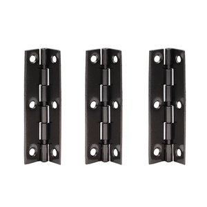 Петли из углеродистой стали/железа 95 градусов, 1,5 дюйма, 6 отверстий, черные никелированные с полировкой, для мебели, дома, офиса, деревянных ящиков - Product Image 3