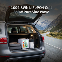 Station d'alimentation solaire portable 350W avec batterie LiFePO4, MPPT, onde sinusoïdale pure pour la maison, le camping, les pannes de courant, et compresseur d'air