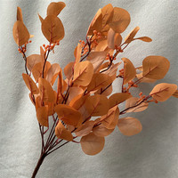 Vente en gros de fleurs réalistes à 9 branches haricot feuille de pommier plante artificielle fleurs de verdure pour la maison mariage décoration de noël soie