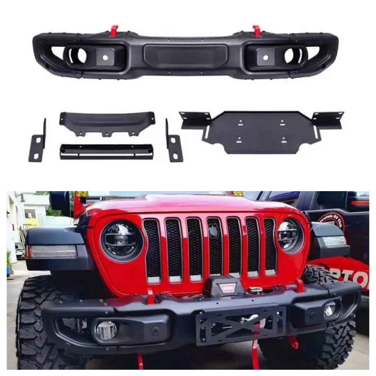 Car Bumper Guard with Corner for Jeep Wrangler JL Body Parts Steel