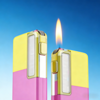 Briquet USB en métal fin personnalisé avec flamme longue, design moderne, écologique, idéal pour le camping, les barbecues et les cadeaux promotionnels