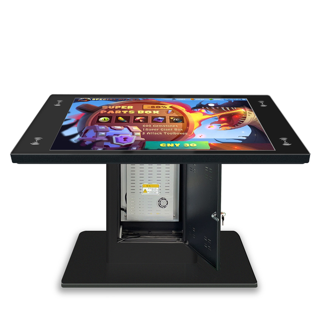 2024 New Waterproof Capacitive Touch Screen 43" Interactive Smart Coffee Table Advertising Kiosk with Tempered Glass