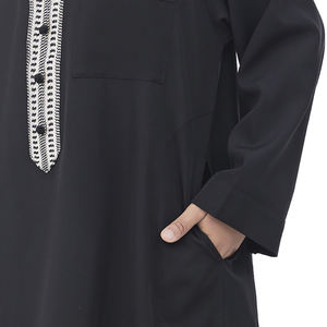 Moyen-Orient nouveau modèle adolescent garçons Robe longue Thobe Thawb sud-est asiatique arabe Hui ethnique enfants Abaya Costume Applique bord Thawb - Product Image 4