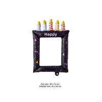 Cadre photo Joyeux Anniversaire en forme de ballon, ballon cadre photo selfie pour fête d'anniversaire, accessoire de photomaton, certifié BSCI