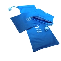 Pochette de rangement à cordon pour lunettes en microfibre CMJN personnalisée