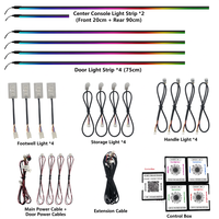 Kit d'éclairage ambiant universel pour voiture, LED acrylique RGB 18 en 1, contrôle par application, synchronisation musicale, logo personnalisé, directement de l'usine
