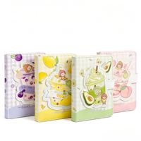 Cuaderno de Patrón Frutal de Alta Calidad con Páginas a Color, Estilo Corazón de Niña, para Estudiantes, Literatura y Arte, Regalo, Cosido, 96 Hojas Impresas