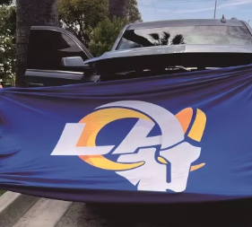 Couverture de capot de voiture drapeau arc-en-ciel Gay coloré d'impression multifonctionnelle personnalisée <span class=keywords><strong>100D</strong></span> Polyester tissus élastiques bannière de capot lavable - Product Image 3