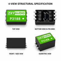 Transformateur d'isolation audio blindé SMD entièrement encapsulé P3188, rapport de transfert 1:1, transformateur de signal audio 6 broches
