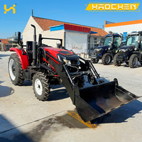 Tracteur agricole diesel 4x4 de 50 CV, 60 CV, 70 CV avec semoir, remorque et rotoculteur