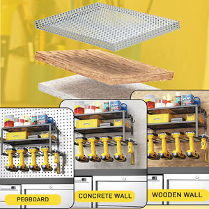 Organizador de Herramientas Eléctricas con 4 Ranuras para Taladros, Soporte de Pared para Garaje, Organización Flexible y Plegable de Metal y Hierro para Armario - Product Image 4
