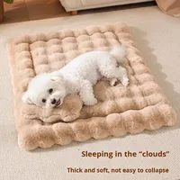 Coussin de lit pour animaux de compagnie en polyester, moderne, moelleux, rectangulaire, chaud pour l'hiver, lavable, antidérapant, adapté aux chiens et aux chats, toutes tailles