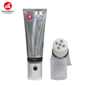 Elektrischer Vibrations-Massagekopf aus Edelstahl, 5 Stück, mit Kunststoff-Applikator für Kosmetik, Körperlotion und Creme-Tuben - Product Image 1