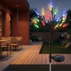 Lampes solaires de jardin, guirlande lumineuse LED en forme de branche d'arbre, étanche, décoration extérieure pour cour, pelouse, patio - Product Image 4