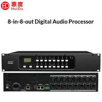 Processeur audio numérique DLM-408 4 entrées 8 sorties, système de gestion de haut-parleurs DSP 32 bits avec égaliseur 31 bandes pour sonorisation professionnelle, format 1U en métal