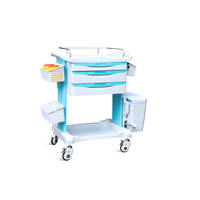 Chariot médical d'urgence SKR-CT232 SAIKANG à 3 tiroirs en ABS pour hôpital, certifié EN60601/CE/ISO, garantie 2 ans
