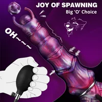 Dildo Monster Ovipositor con 4 Huevos, Silicona Líquida Impermeable, Bomba Inflable, Juguete Sexual de Fantasía con Nudo de Caballo y Dragón, Modelo con Ventosa