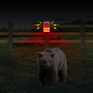 Alarma Solar Repelente de Animales con Sensor Infrarrojo, Luz de Advertencia Acusto-óptica Intermitente, Altavoz con Grabación de Voz para Exteriores - Product Image 4