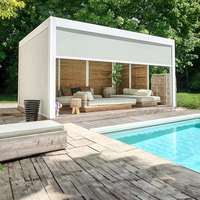 Pavillon pergola intelligent motorisé électrique d'extérieur au design moderne cadre en alliage d'aluminium montage facile arche de pare-soleil pour terrasse balcon