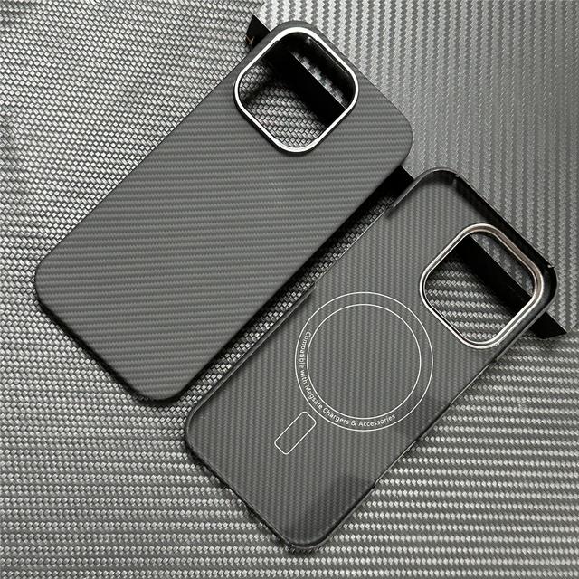 Luxury Magnetic Carbon Fiber Phone Case for Apple IPhones 15 Pro Max 16 17-Exclusive Business Design with Frosting Ins