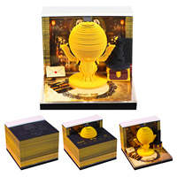 Bloc-notes créatif Magic Ball 2027 Sticky Notes Night Alley Lantern, utilisable comme marque-page, avec logo personnalisé, coffret cadeau, bloc-notes calendrier 3D