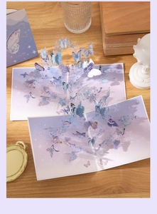 Cảm giác tiên tiến làm cho thú cưng rung bướm Lắc thẻ bán thiệp chúc mừng 3D Bướm Nhỏ màu tím tươi - Product Image 6