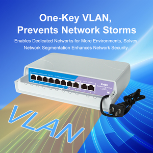 <span class=keywords><strong>Switch</strong></span> <span class=keywords><strong>PoE</strong></span> <span class=keywords><strong>Gigabit</strong></span> da Esterno KuWFi 8+2 Porte 1000Mbps, Livello IP66, Porta AI Watchdog, 8 Porte 100Mbps, 2 Porte Uplink 1000Mbps - Product Image 4