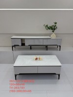 Meja TV Modern Custom, Meja Kopi dengan Top MDF, Marmer Buatan Ramah Lingkungan, Laci Halus, Rangka Logam, Furnitur Ruang Tamu