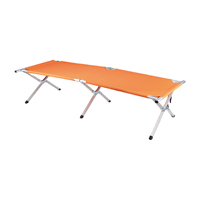 Lit de camp pliable d'extérieur, lit de camping portable, lit pliant métallique orange, lit de camp d'extérieur