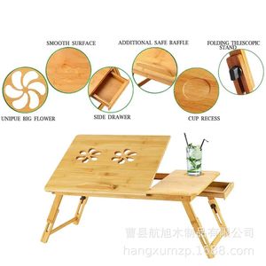 Wooden Bed <b>Desk</b> Height Adjustable <b>Foldable</b> With Drawer Laptop Stand Bedroom Use - Product Image 3