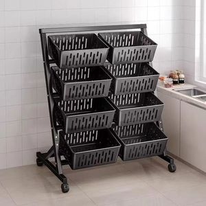 Estante <span class=keywords><strong>de</strong></span> Almacenamiento <span class=keywords><strong>de</strong></span> Múltiples Niveles con Almacenamiento Móvil para Refrigerios, Frutas, Verduras, Juguetes, Bebidas, Estante <span class=keywords><strong>de</strong></span> Almacenamiento <span class=keywords><strong>de</strong></span> Pie - Product Image 1