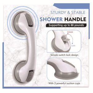 Manija de Seguridad para Ducha, Doble Bloqueo, Plegable, Ecológica, Diseño Moderno, Disco de Vacío, Agarre Antideslizante, Plástico para Pared de Baño - Product Image 6