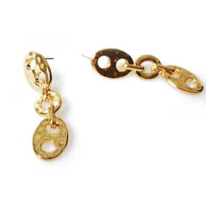 joyería Bijoux anillo superficie de Metal enlace Post pendiente estilo básico Real chapado en oro pendientes de la aleación de - Product Image 3