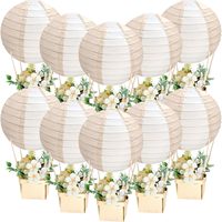 Lanterne en papier en forme de montgolfière pour baby shower, centres de table, révélation du sexe, décoration de fête DIY