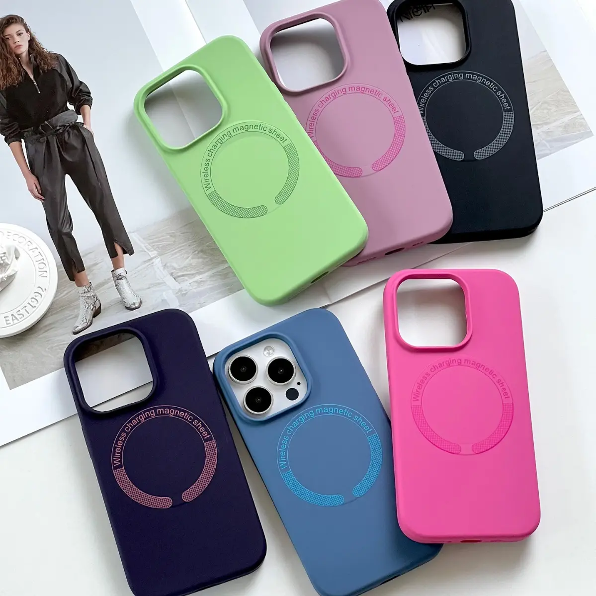 Casing ponsel silikon ramping, pelindung telepon genggam magnetik tahan guncangan Bumper karet Gel lembut untuk iPhone 15 14 13 12 11 Pro Max