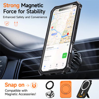 Funda Híbrida 3 en 1 Resistente a Caídas para iPhone 18 17 16 15 Pro Max, con Soporte Plegable Oculto y Antideslizante