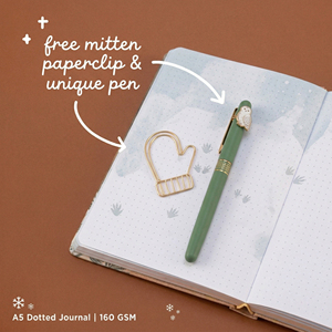 ชุดสมุดบันทึก LABON Winter Wonders Luxury A5 แบบจุด 160 แกรม กระดาษกันน้ำซึม ขอบพิมพ์ลาย ภาพประกอบน่ารัก - Product Image 2