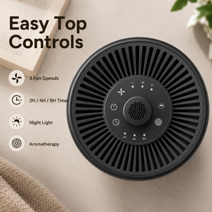 HEPA <strong>Air</strong> <strong>Purifier</strong> and Carbon Filter with Aroma Diffuser for Desktop Purification Dust Pollen Pet Odor Smoke Removal - Product Image 5