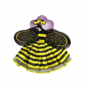 Kostum Gaun Pesta Anak Perempuan, Pakaian Kostum Pertunjukan Festival Anak Perempuan 4 Potong