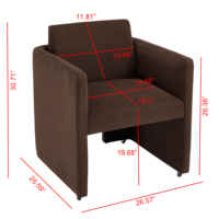 [Stock US] Chaise de salle à manger moderne en forme de baril, avec accoudoirs rembourrés, en tissu velours confortable, expédition rapide depuis les États-Unis, 1 pièce minimum de commande