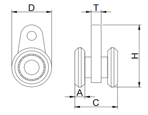Rueda de anillo de elevación de rodillo de puerta corredera de dos ruedas para invernadero y polea agrícola rodillo de puerta y ventana de rueda sólida - Product Image 5
