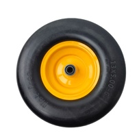 Roue en mousse PU anti-crevaison 13x5.00-6 avec jante en acier noire, pneu plein lisse pour chariot de golf et tondeuse à gazon