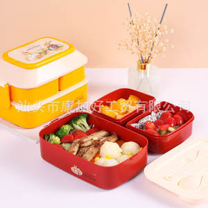 Lonchera Rectangular de Doble Capa Bobby Rabbit con Tapa de Plástico, Diseño de Dibujos Animados, Apta para Microondas, para Adultos - Product Image 4