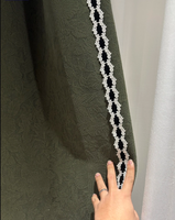 Rideaux français en chenille rose jacquard de luxe, vert vintage, occultants à 99 %, isolants thermiques