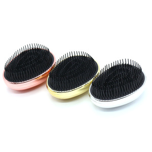 Peine de masaje de cabeza de cuero cabelludo con cojín de aire de Color dorado, cepillo desenredador de nudos antiestáticos de bolsillo de viaje para adultos y niños, pelo largo rizado - Product Image 2