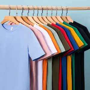 Conception en gros t-shirt homme décontracté coton lourd Sport 270gsm couleur unie t-shirt à col rond