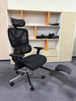 Chaise de bureau ergonomique au design nordique, dossier en maille, base en acier à 5 étoiles, confortable pour de longues heures, soutien lombaire, inclinable, réglable en hauteur