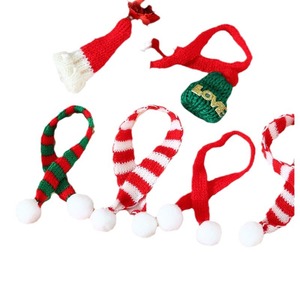 Mini écharpe <span class=keywords><strong>de</strong></span> Noël, chapeau, vêtements <span class=keywords><strong>de</strong></span> poupée, accessoire <span class=keywords><strong>miniature</strong></span>, ornement <span class=keywords><strong>de</strong></span> fête, bonnets tricotés, arbre, 100 pièces - Product Image 3
