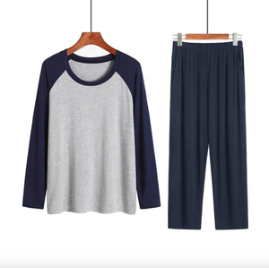 Pijama de Algodón para Hombre, Tallas Grandes, Tejido Transpirable, Logotipo de Marca Personalizado, para Todas las Temporadas, Ropa de Dormir Informal, Traje de Casa para el Tiempo Libre - Product Image 5